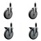 Service Caster 6'' Thermoplastic Rubber Wheel Swivel 1-1/8'' Expanding Stem Caster Set 2 Brakes, 4PK SCC-EX20S614-TPRB-2-PLB-2-118 - alternate 1